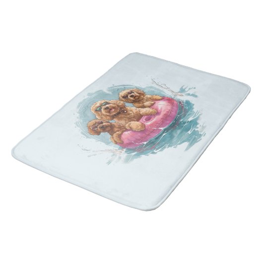 Goldendoodle Dogs Summer Pineapple Pool Float Badmat (Gekanteld)