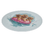 Goldendoodle Dogs Summer Pineapple Pool Float Snijplank (Hoek)