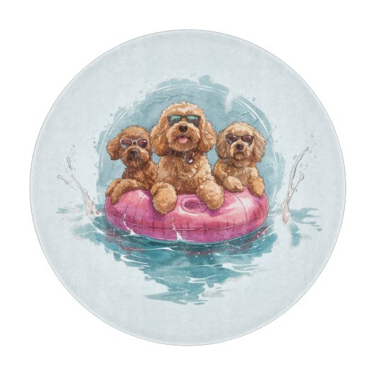 Goldendoodle Dogs Summer Pineapple Pool Float Snijplank (Voorkant)