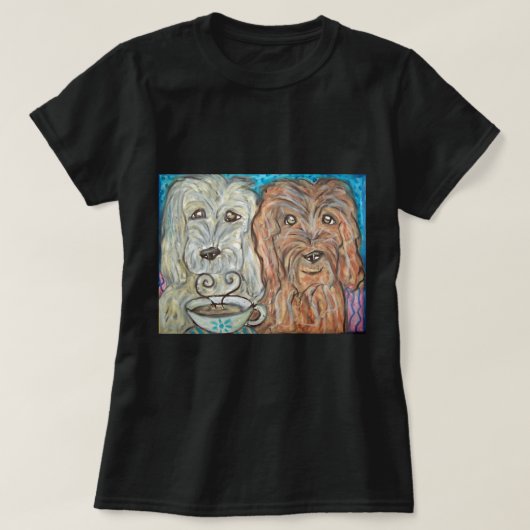 GOLDENDOODLE Drink Koffiekunst T-shirt (Design voorkant)