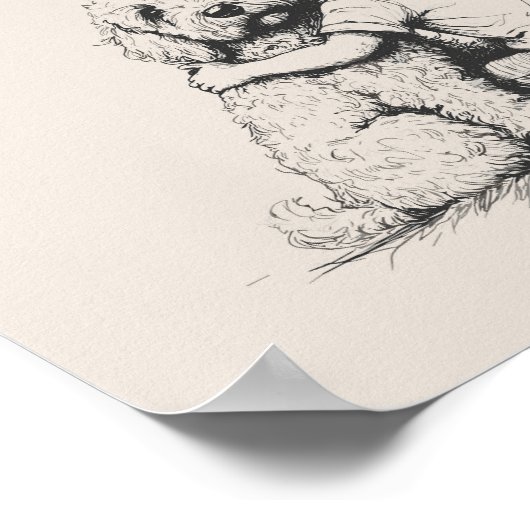 Goldendoodle en jongen poster (Hoek)