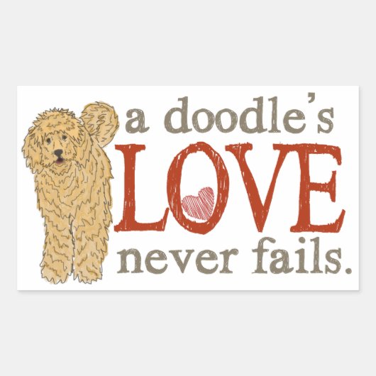Goldendoodle en Labradoodle Liefde Rechthoekige Sticker (Voorkant)