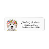 GoldenDoodle Flower Crown Etiket (Voorkant)