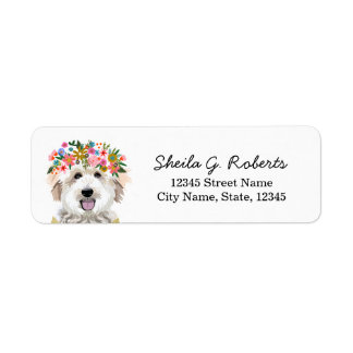 GoldenDoodle Flower Crown Etiket