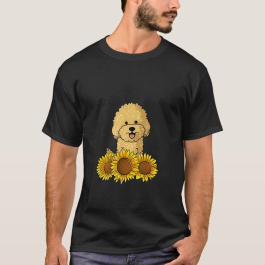 Goldendoodle Flower Dog Sunflower Graphic for Wome T-shirt (Voorkant)