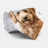 Goldendoodle Funny Woof Christmas Hondenliefhebber Stropdas (Opgerold)