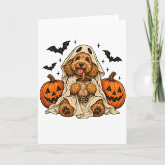 Goldendoodle Geest Boba Lieve Halloween Hond Humor Kaart