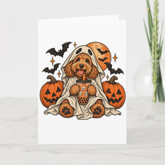 Goldendoodle Geest Boba Schattige Halloween Hond H Kaart