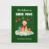 Goldendoodle Geloof Santa Paws Kerstmis Feestdagen Kaart (Voorkant)