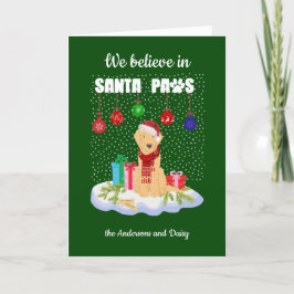 Goldendoodle Geloof Santa Paws Kerstmis Feestdagen Kaart