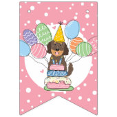 Goldendoodle Gelukkig Verjaardagsfeest Bunting Vla Vlaggetjes (Eerste vlag)