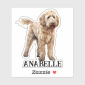Goldendoodle gepersonaliseerde naam sticker (Vel)