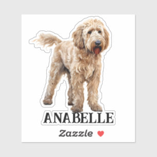 Goldendoodle gepersonaliseerde naam sticker