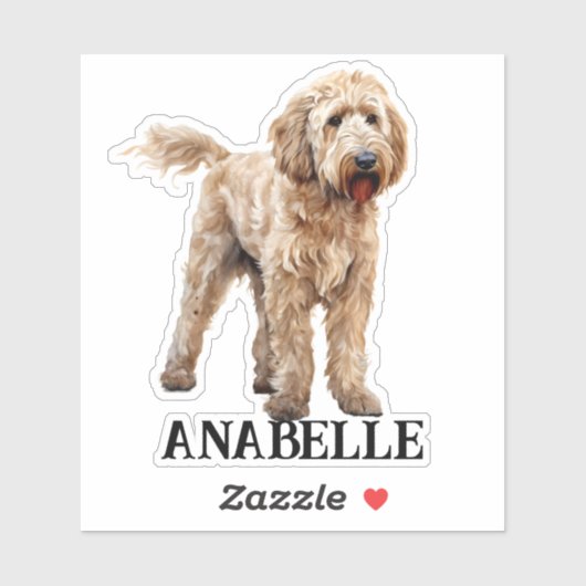 Goldendoodle gepersonaliseerde naam sticker (Vel)