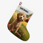 Goldendoodle Grote Kerstsok (Voorkant (Hangend))