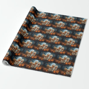 Goldendoodle Halloween Griezelen Cadeaupapier