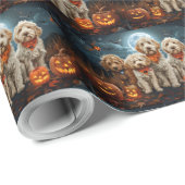 Goldendoodle Halloween Griezelen Cadeaupapier (Rol Hoek)