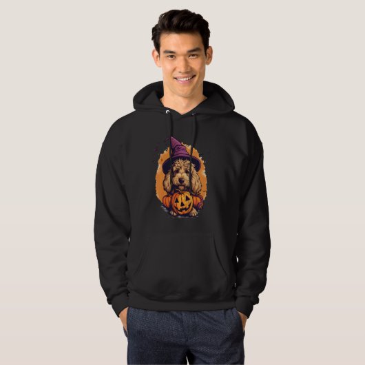 Goldendoodle Halloween Schattigee en Spooky Doodle Hoodie (Voorkant volledig)