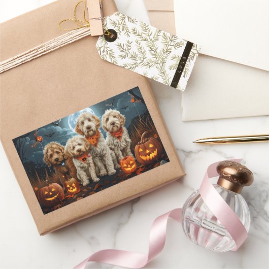 Goldendoodle Halloween Spoken  Rechthoekige Sticker (Geschenken)