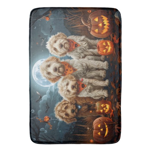 Goldendoodle Halloween Spooky Badmat (Voorkant Verticaal)
