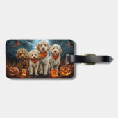 Goldendoodle Halloween Spooky Bagagelabel (Achterkant horizontaal)