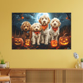 Goldendoodle Halloween Spooky Canvas Afdruk (Insitu (Woonkamer))