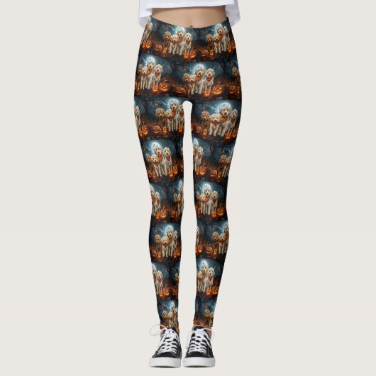 Goldendoodle Halloween Spooky Leggings (Voorkant)