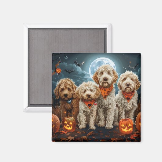 Goldendoodle Halloween Spooky Magneet (Voorkant / Achterkant)