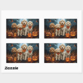 Goldendoodle Halloween Spooky Rechthoekige Sticker (Vel)