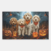 Goldendoodle Halloween Spooky Rechthoekige Sticker (Voorkant)