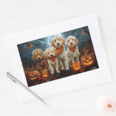 Goldendoodle Halloween Spooky Rechthoekige Sticker (Envelop)