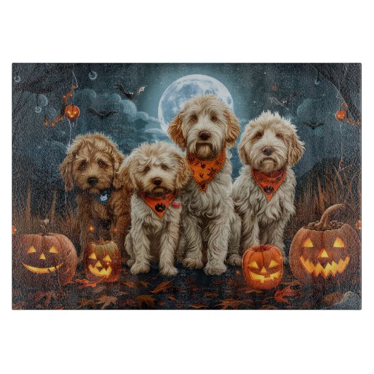 Goldendoodle Halloween Spooky Snijplank (Voorkant)