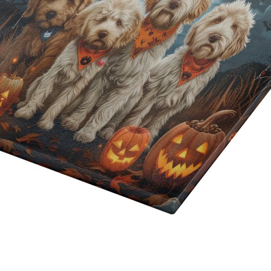 Goldendoodle Halloween Spooky Snijplank (Hoek)