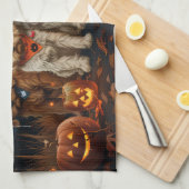 Goldendoodle Halloween Spooky Theedoek (Quarter Fold)