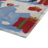 Goldendoodle Hardlopen in de sneeuw met kerst Pet Snijplank (Hoek)