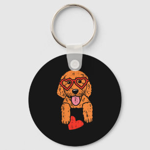 Goldendoodle Hart Zakje Schattige Valentijnsdag Ho Sleutelhanger