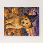 Goldendoodle Heksenhoed Pompoen Legpuzzel (Horizontaal)