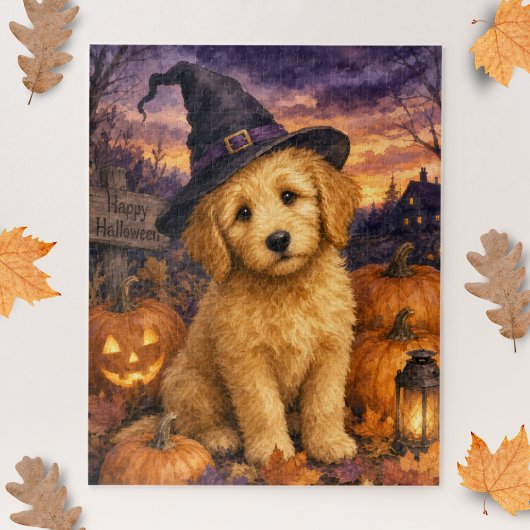 Goldendoodle Heksenhoed Pompoen Legpuzzel