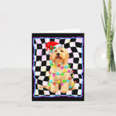 Goldendoodle Hond Boom Kerstmis Kerst Huisdieren H Kaart (Voorkant)