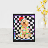 Goldendoodle Hond Boom Kerstmis Kerst Huisdieren H Kaart (Gele Bloem)