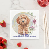 Goldendoodle Hond bruiloft servetten met hond Foto (Insitu)
