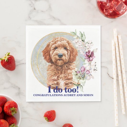 Goldendoodle Hond bruiloft servetten met hond Foto (Insitu)