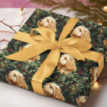 Goldendoodle hond Christmas Pine Cadeaupapier<br><div class="desc">Dit ontwerp kan worden gepersonaliseerd door de Edit optie van het Ontwerp te kiezen. Je kunt ook overdragen naar andere objecten. Neem contact met me op via colorflowcreations@gmail.com of gebruik de chatoptie bovenaan de pagina als u dit ontwerp op een ander product wilt plaatsen of hulp nodig hebt bij dit...</div>
