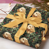 Goldendoodle hond Christmas Pine Cadeaupapier