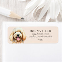 Goldendoodle Hond gepersonaliseerd adres