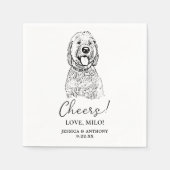 Goldendoodle Hond Gepersonaliseerd Cheers Servette Servet (Voorkant)