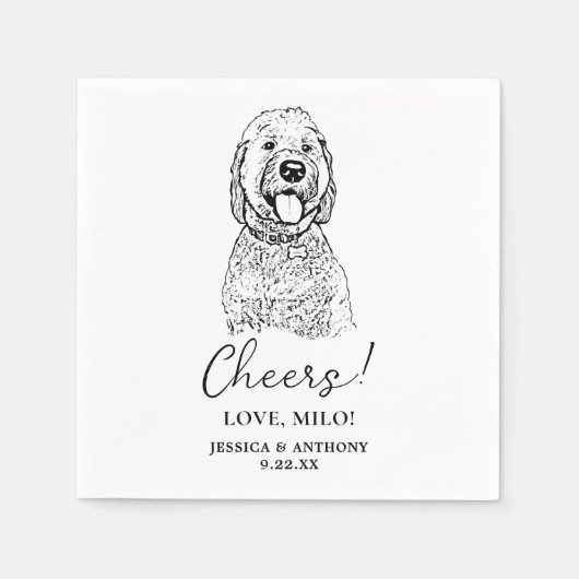 Goldendoodle Hond Gepersonaliseerd Cheers Servette Servet (Voorkant)
