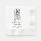 Goldendoodle Hond Gepersonaliseerd Cheers Servette Servet (Voorkant)