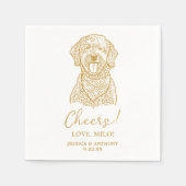 Goldendoodle Hond Gepersonaliseerd Cheers Servette Servet (Voorkant)