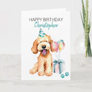 Goldendoodle Hond Gepersonaliseerd Gelukkige Verja Kaart